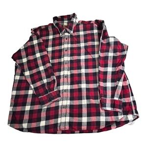 The Foundry Supply Company Flannel Button Up Shirt Mens 3x Red Plaid